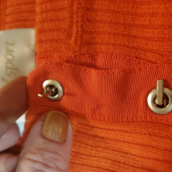 Christopher and banks sport orange ribbed xl sweater, latch hook buttons - Picture 5 of 9